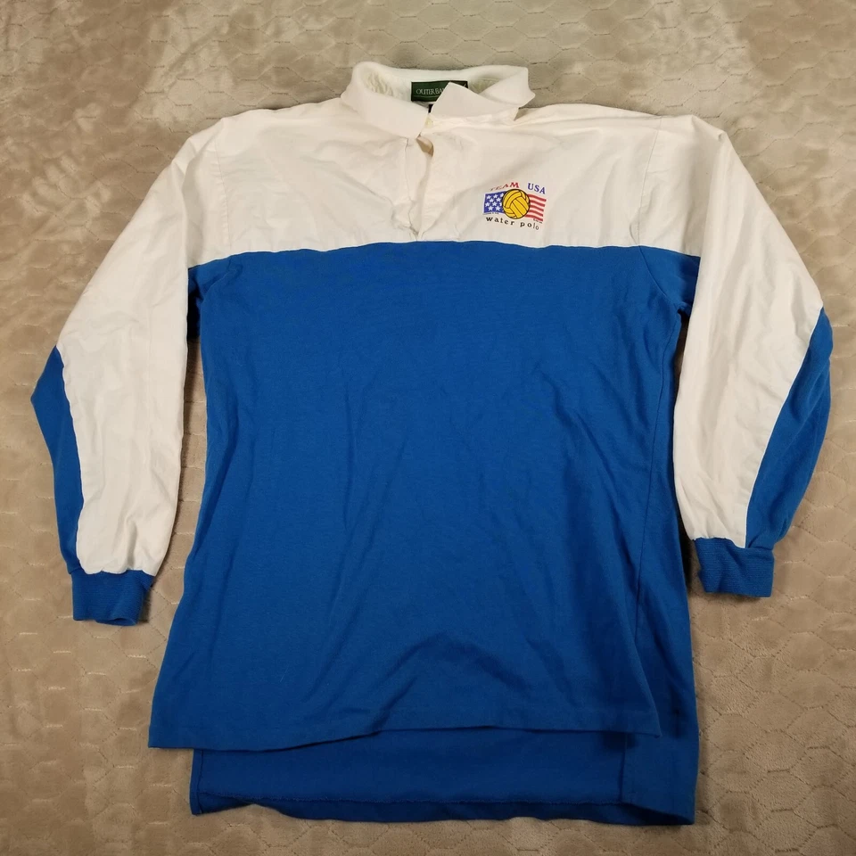 VTG Team USA Water Polo Outer Banks Rugby Polo Shirt Sz XL USA Made 80s RARE - Image 1 of 4