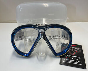 Atomic Aquatics SubFrame Medium Fit Dive mask Clear Skirt/ Black &Blue Frame