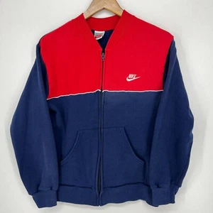 Nike Full Zip Sweatshirt Men's M Red Blue Vtg 1980's Made in USA Track - Picture 1 of 9