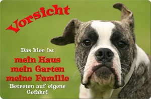 BULLDOGGE - A4 Metall Warnschild SCHILD Hundeschild Alu Türschild - BUD 03 T1 - Bild 1 von 2