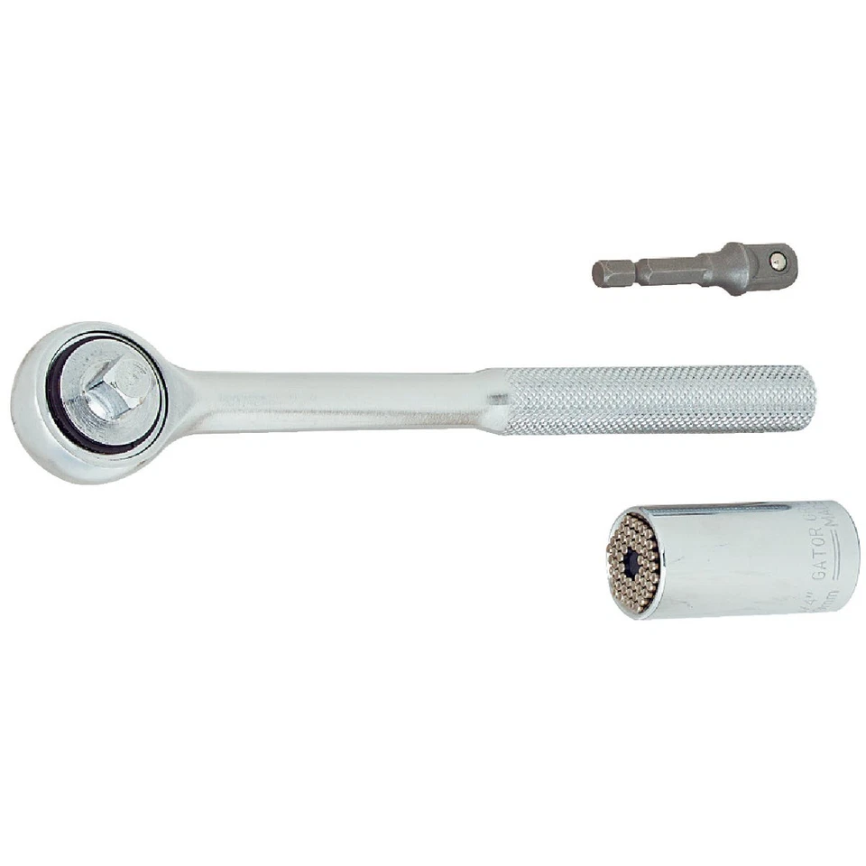 Empuñadura Gator 3/8 pulgadas Juego de trinquete y enchufes de accionamiento (3 piezas) ETC-200 200MO plástico Foto 1 de 1