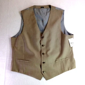 JCP Staffford hellbraune elegante Weste XL klassische Passform Knopfleiste gefüttert neu $ 80 unverbindliche Preisempfehlung des Herstellers für Herren - Bild 1 von 14