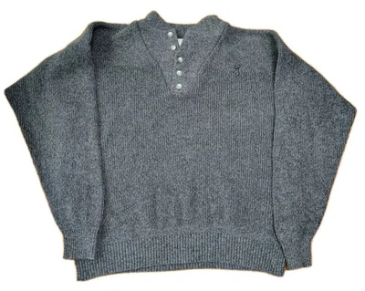 Suéter Pullover Henley Browning Para Hombre Tejido Pesado Cuarto Botón Talla XXL Cálido  Foto 1 de 4