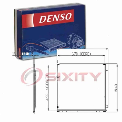 Condensador de aire acondicionado Denso para Toyota Sienna 2004-2010 3,3 L 3,5 L V6 aire acondicionado lb Foto 1 de 4