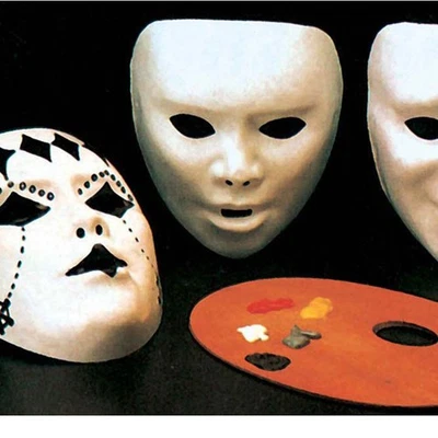 Maske zum Anmalen Plastikmaske weiß Faschingsmaske Karnevalsmaske Fasnachtsmaske - Bild 1 von 2