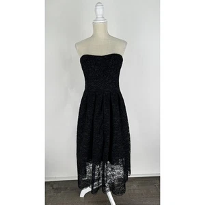 Antonio Melani Alecia Lace Sweetheart Strapless Midi Dress Womens 10 Black New - Picture 1 of 11
