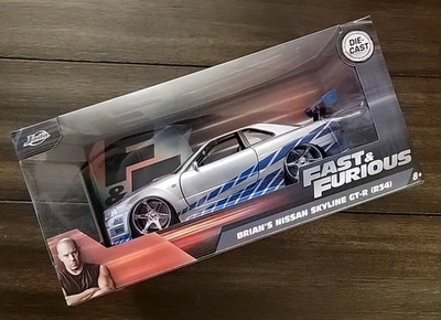 Jada Tys Fast & Furious Brian's Nissan Skyline GT-R R34 Die Cast Car - Silver - Image 1 of 3