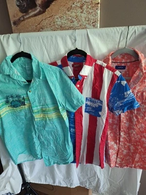 Shirts. Island Theme. Apt. 9 & Arizona Jean. Youth XL & Adult Small. Lot Of 3 - Image 1 of 4