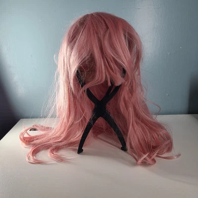 Lady Fashion Pink Long Wig Cosplay Costume Anime Hair Full Wavy Party Wig - Image 1 of 4