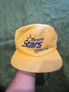 Vintage Tacoma Stars Met Life Soccer League Snapback Corduroy Cap Hat OSFA - Picture 1 of 9