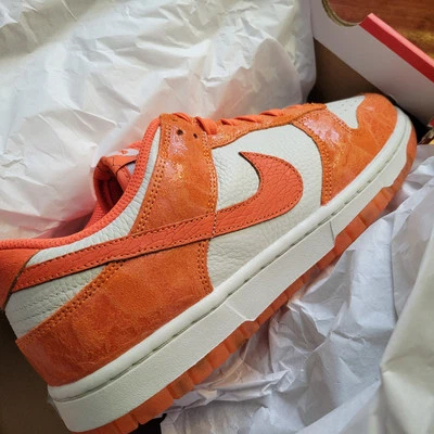 Nike Dunk Low Naranja agrietado Hueso Claro PRM Retro Talla 8 M 9.5 Mujer Totalmente NUEVO Foto 1 de 4