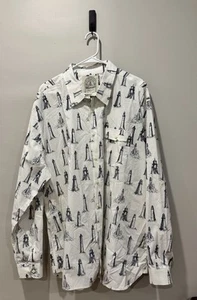 Barbour Camicia Uomo Bianca Faro Stampato South Shields Beacon Taglia XXL - Foto 1 di 4