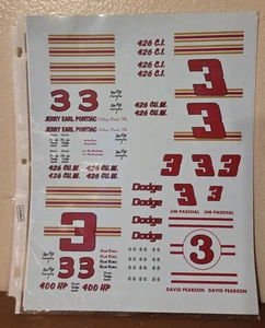 Plastic Performance Products #3 Ray Fox Dodge 1961-66 Baker/Pearson 1/25 decal - Picture 1 of 3