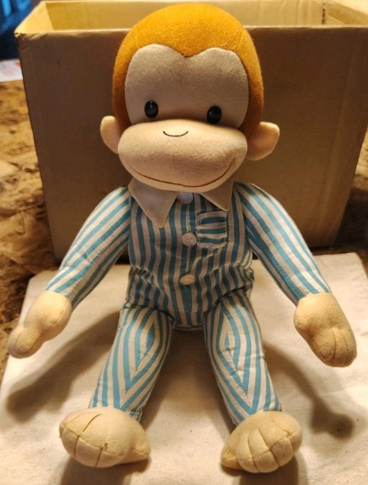 "Curious George en pijama pijamas mono de peluche hora de acostarse 14"" Kellytoy peluche" Foto 1 de 4