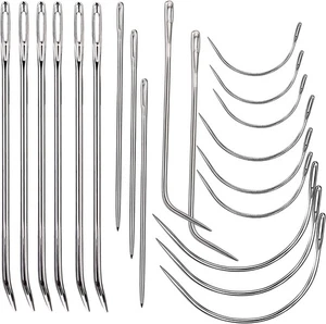 20 piezas agujas de coser de cuero, kit de agujas de alta resistencia 20 piezas, plateadas - Imagen 1 de 7