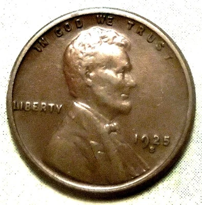 1925 S Wheat Cent AU ABOUT UNCIRCULATED Brown San Francisco LOW 26.4 Million! - Image 1 of 3