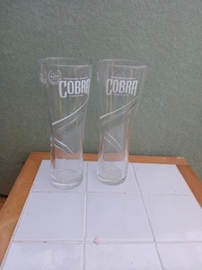 Pair 2 X Cobra Beer Glass Pint Homebar PUB DRINK GIFT - Picture 1 of 2