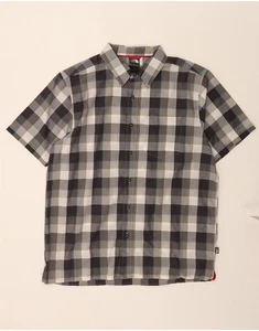 THE NORTH FACE Mens Short Sleeve Shirt Large Grey Check Polyester DU34 - Picture 1 of 3