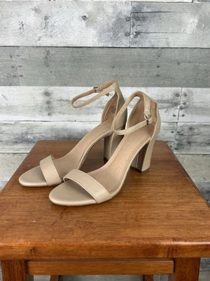 Sandalias de vestir Madden Girl Beella para mujer talla 7,5 M tacón bloque dorado correa ajustable Foto 1 de 4