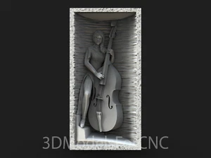 3D Model STL File for CNC Router Laser & 3D Printer Double Bassist - Picture 1 of 1