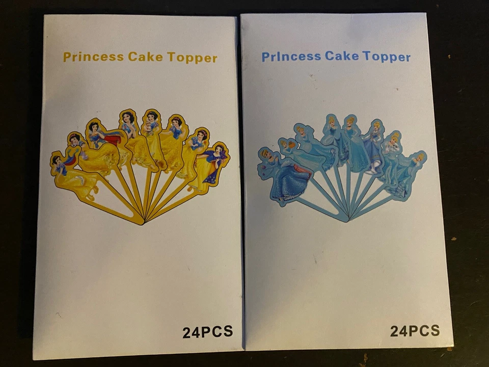 48pcs Princess Cupcake Toppers Snow White Cinderella Decoration Cake Supplies - Image 1 of 1
