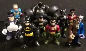 Lot of 9 Imaginext Figures Super Friends DC Comics Heroes Villains Batman Grodd - Imagen 1 de 3
