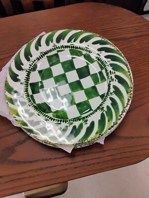 MIKASA Juego de 4 Platos de Ensalada de Melamina a Cuadros 9" Verde Verano Pop de Color NUEVO Foto 1 de 2