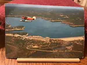 Vtg Aerial Giant Post Card Lake Of The Ozarks MO Norseman Seaplane Bagnell Dam - Picture 1 of 5