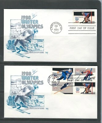 US Scott # 1795-1798-1798b Winter Olympics FDC . Marg Cachet - Image 1 of 3