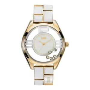 47042/GD/W Storm Ladies Pizaz White/Gold Plated S/Steel Bracelet Watch £130 - Picture 1 of 1