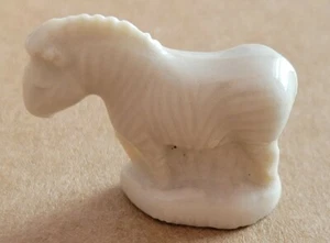 Tiny Ceramic Zebra 1.25" Long. Wild Animal Equine Striped Africa Dollhouse Pet - Picture 1 of 9