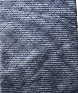 RBM Portfolio Mens Necktie Slate Blue Black Gray Check Plaid Print 57" x 3.75" - Picture 1 of 3