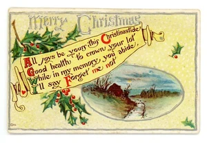 Feliz Navidad - All Joys Be Yours This Christmas Color Postal en relieve - Imagen 1 de 2