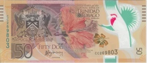 Trinidad & Tobago Polymer Banknote P.54 50 Dollars Commemorative pfx CC, UNC - Bild 1 von 2
