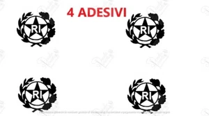 4 adesivi stemma TARGA AUTO MOTO RI Repubblica epoca bollino stella logo timbro - Picture 1 of 2