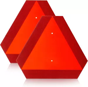 Nicunom 2 Pack Slow Moving Vehicle Sign, Aluminum Slow Moving Vehicle Triangle S - Picture 1 of 12