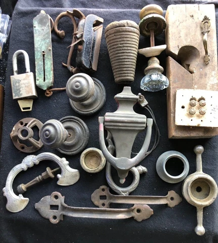 Antique Doorknobs Door Knocker Metal Hardware Handles Tools Hardware Lot 20+ Cover
