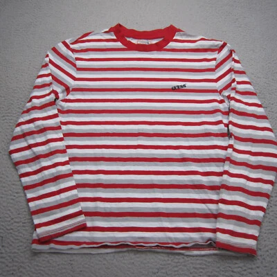 Guess Shirt Mens M Red Striped Y2K Embroidered ASAP Rocky Streetwear Rap Tee - Image 1 of 4