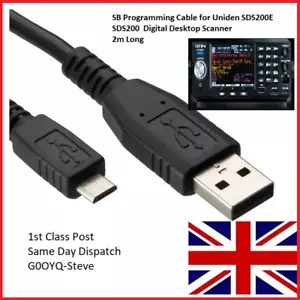 USB Programmierkabel für Uniden SDS200E SDS200 Digital Desktop Scanner 2m Lang - Picture 1 of 4