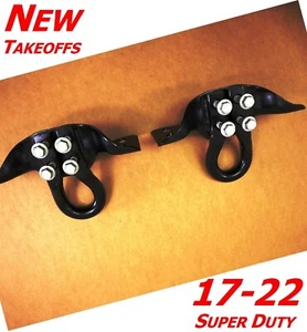 17-26 Super Duty Front Bumper Tow Hooks HC3C17B804AB BLACK Tow Hook OEM - Picture 1 of 23