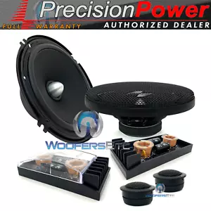 PRECISION POWER SC.65 6.5" 350W COMPONENT SPEAKERS SILK TWEETERS CROSSOVERS NEW - Picture 1 of 12