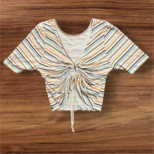 O'Neill Damen Kitsy vorne oder hinten Schlüsselloch Sommer Crop Top gestreift, Größe Medium - Bild 1 von 10