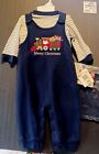 Baby Boy’s Christmas Outfit FIRST IMPRESSIONS Santa 3 Piece Blue 3-6 months NWT 