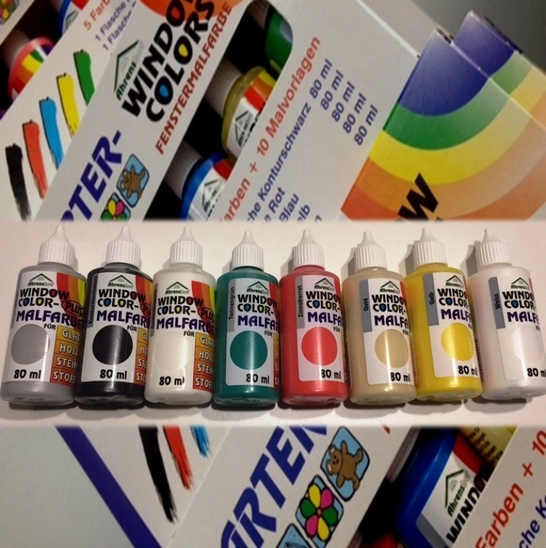 Window Color Farben 80ml 16er Starter Set  Fenstermalfarbe - Bild 1 von 1