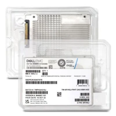 Dell/Intel DC P4510 4TB PCIe 3.1 x4 NVMe U.2 2.5" SSD (SSDPE2KX040T8TB) - Image 1 of 4