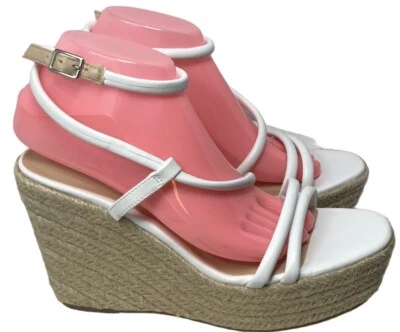 BP Nordstrom Cohan Sandalia Cuña Blanca Talla 10M Alpargata Plataforma Tacones NUEVO Foto 1 de 4