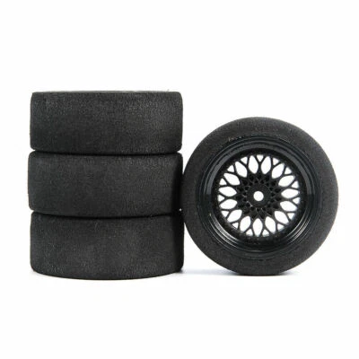 4Pcs RC Car 23001 Foam Tires &Wheels 12mm Hex Set Fit HSP RC 1/10 on-Road Racing - Image 1 of 4