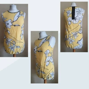 Beautiful Warehouse Yellow Floral Sleevless Top UK 10 - Picture 1 of 9