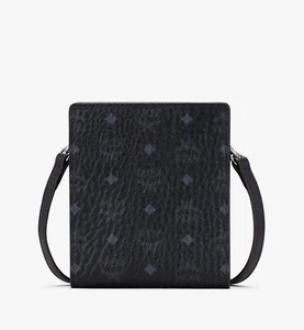 $325 MCM Black/Grey Visetos Zipped Wallet Multifunction Lanyard MXEASVI04BK001 - Picture 1 of 9