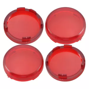 Fit For Harley Touring Softail Dyna XL 4X Red Turn Signal Lens Cover Light Clear - Picture 1 of 12